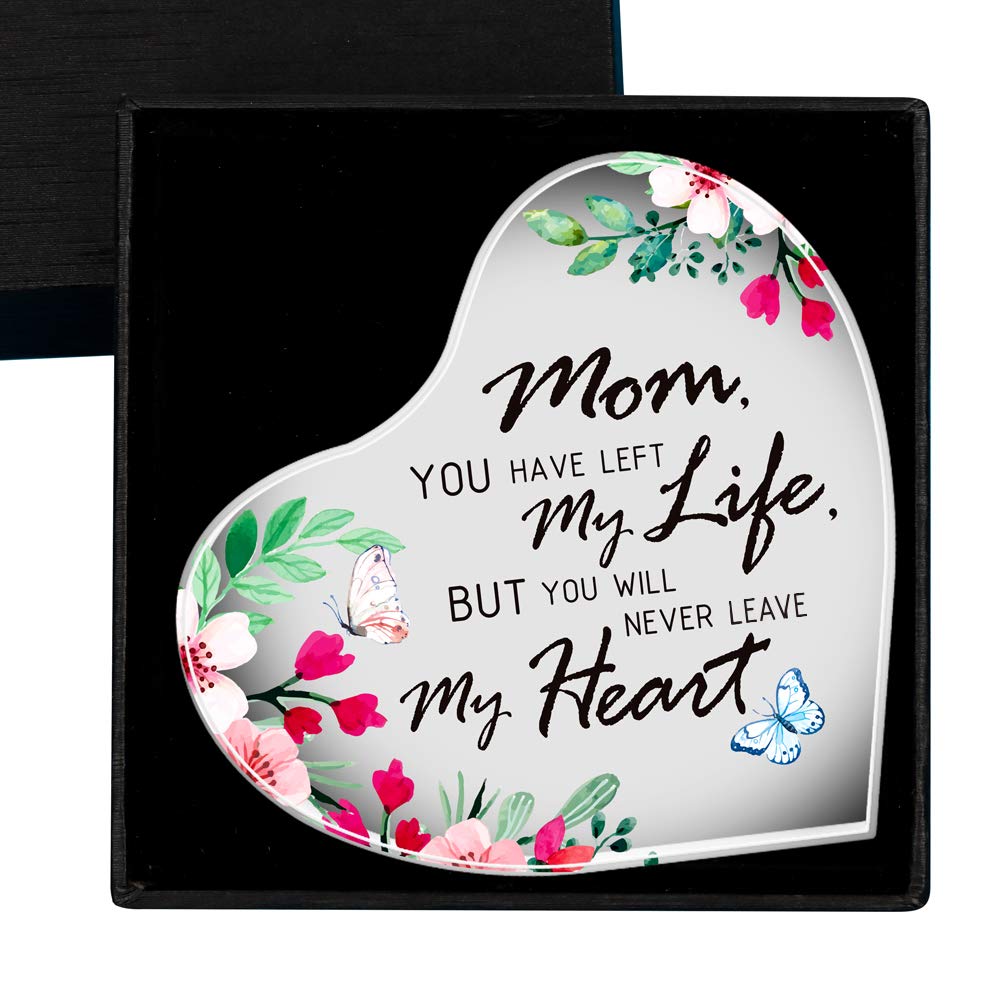 Trauergeschenk In Erinnerung An Die Mutter - Acryl-Andenken Mit Blumenprint (10,2x10,2 Cm)
