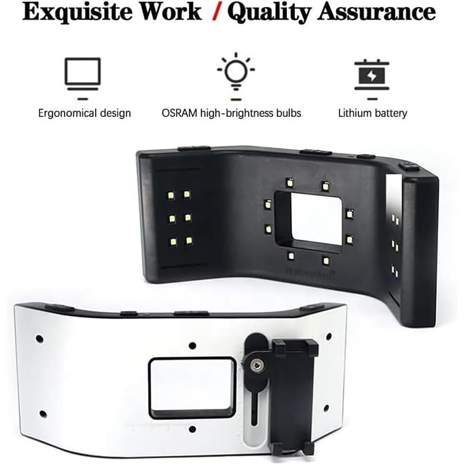 Luz móvil para fotografía dental, kits de fotografía LED para odontología oral con 20 luces LED y 6000-6500 K ajustables, 3 grupos de luces con ajuste independiente para clínicas y salones de belleza