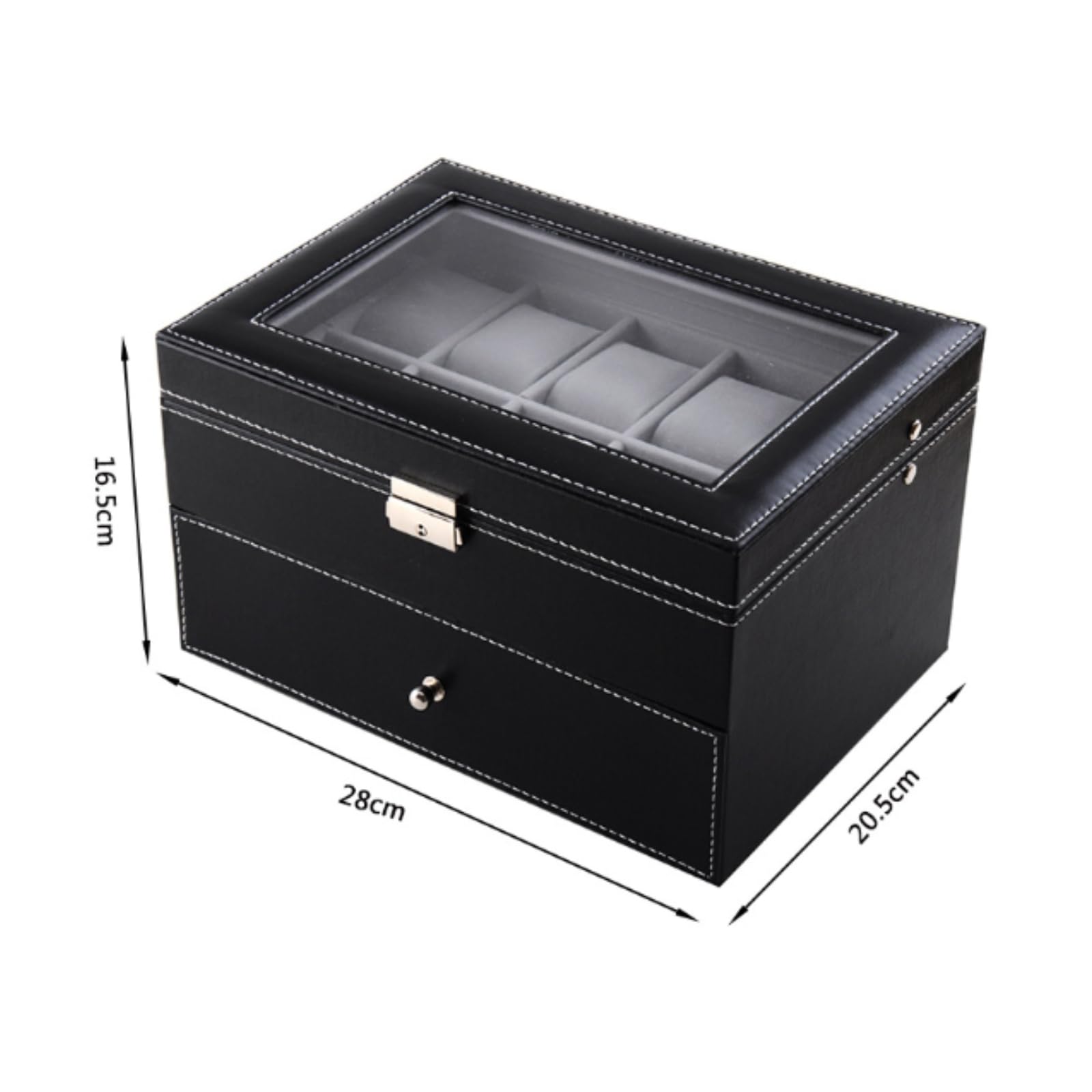 Organizador Relojes 20 Compartimentos Caja Relojes con Cajón Suave Reloj para Cómoda