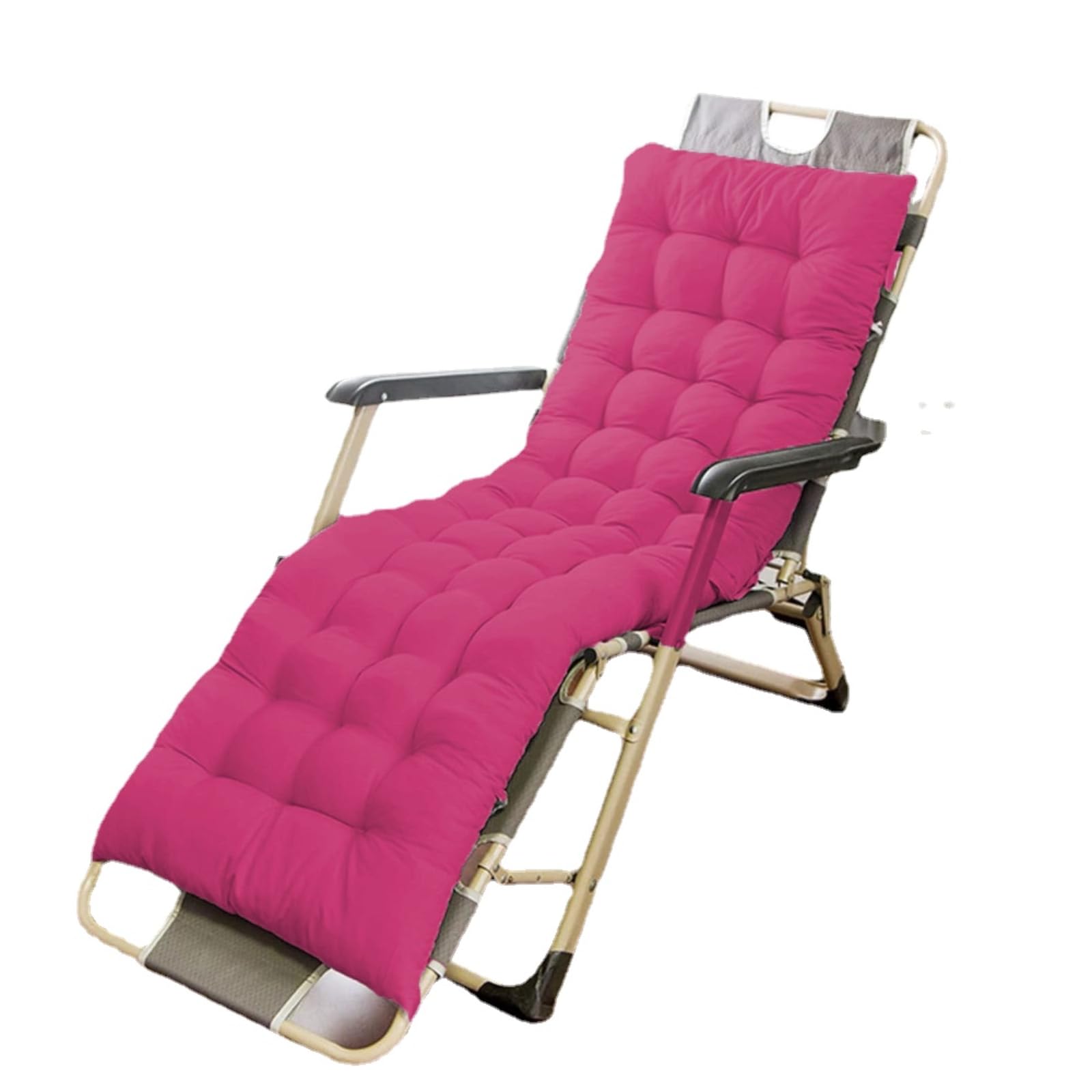 Solid Color Sun Lounger Cushion Bay Window Seat Cushion Thick Bench Pad Sun Lounger Mattress with Anti-Slip Straps for Patio Beach Outdoor& Indoor Use (Rose red,120 * 40)