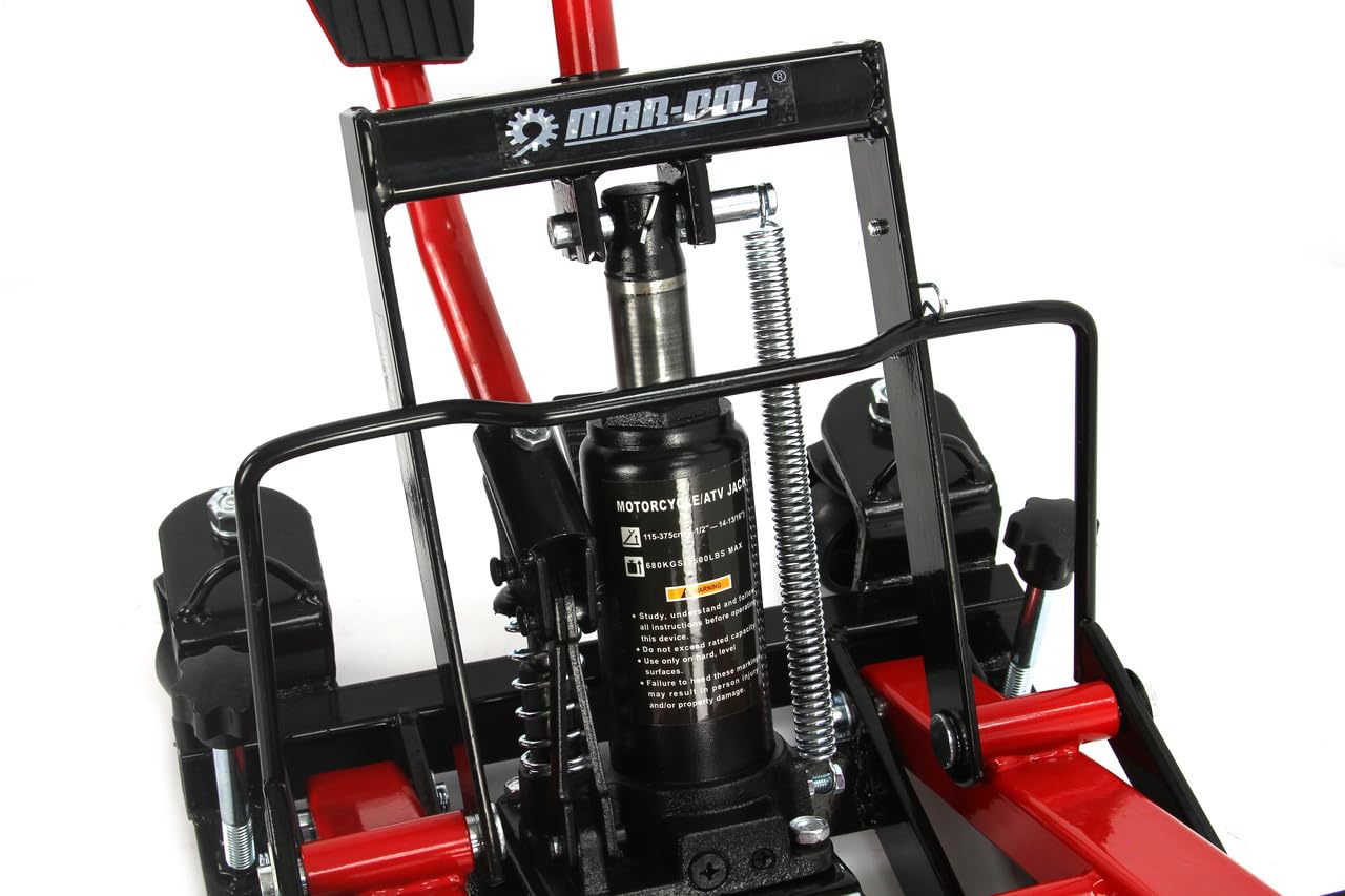 Sollevatore Idraulico 680 kg Ruote Sollevamento 12-38 cm per Moto Quad Veicoli Fuoristrada