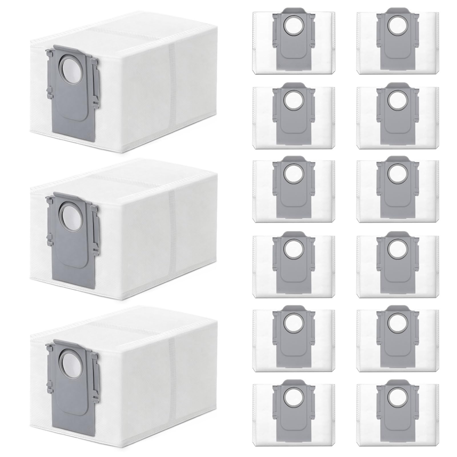 Fishoney 15 Stück Staubbeutel für Roborock QV 35A/QV 35S/S8 MaxV Ultra/Saros 10R/Q Revo/Qrevo S5V/Qrevo S/Qrevo Pro/Qrevo Master/Qrevo Slim/Qrevo Edge/Qrevo Curv Saugroboter, 3,2 Liter Zubehör