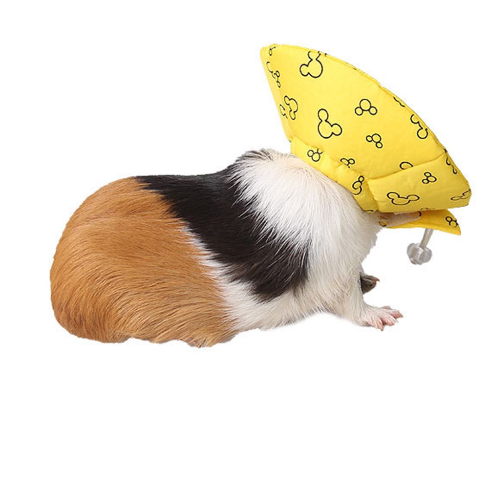 Confortable Collerette de Protection de Récupération de Tissu pour Hamster Lapin Petits Animaux (Jaune, Diamètre: 3cm)