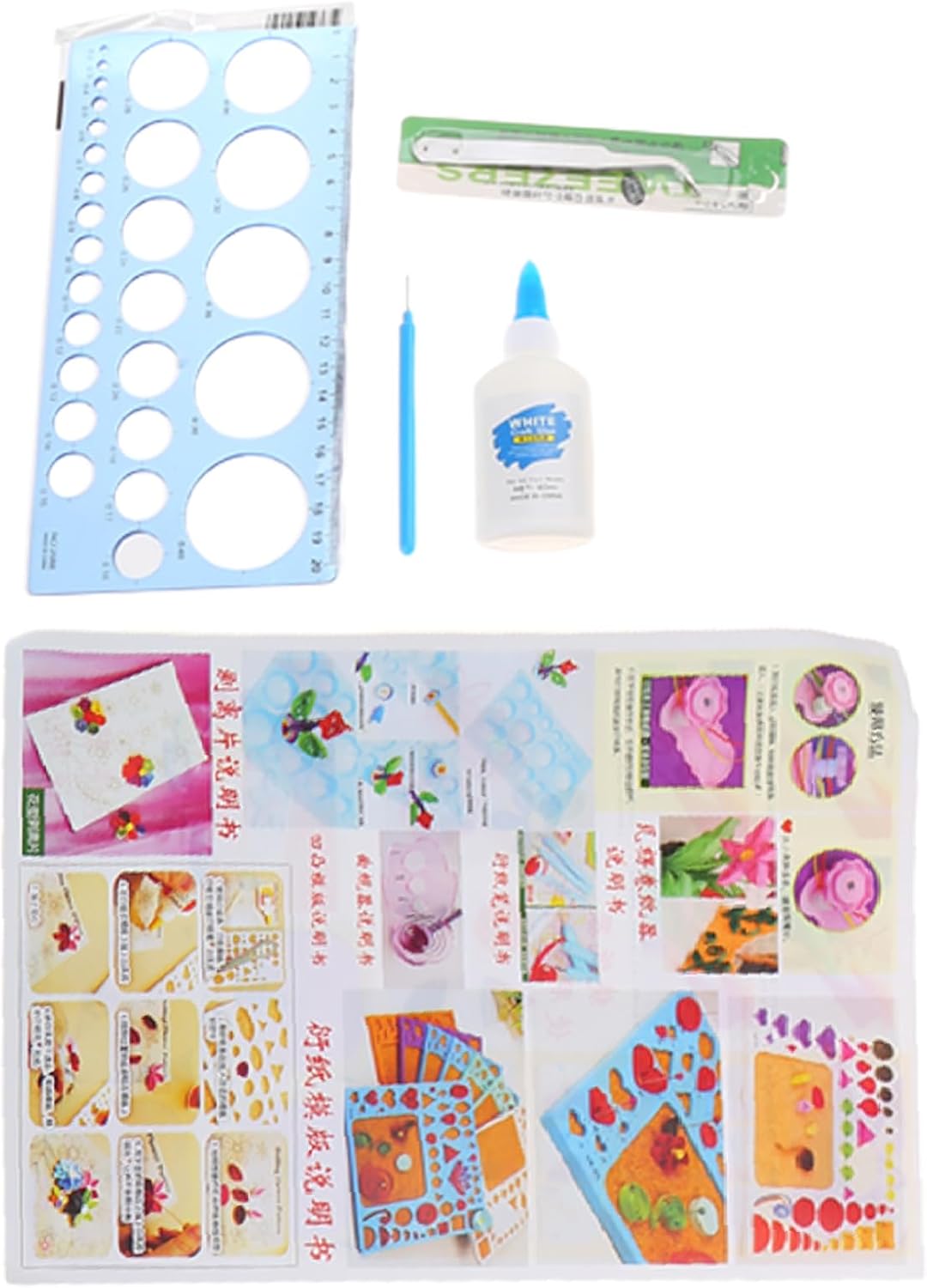Paper Quilling Craft Tool Handmade Tweezer Crimping Template Board Needle Set Handmade