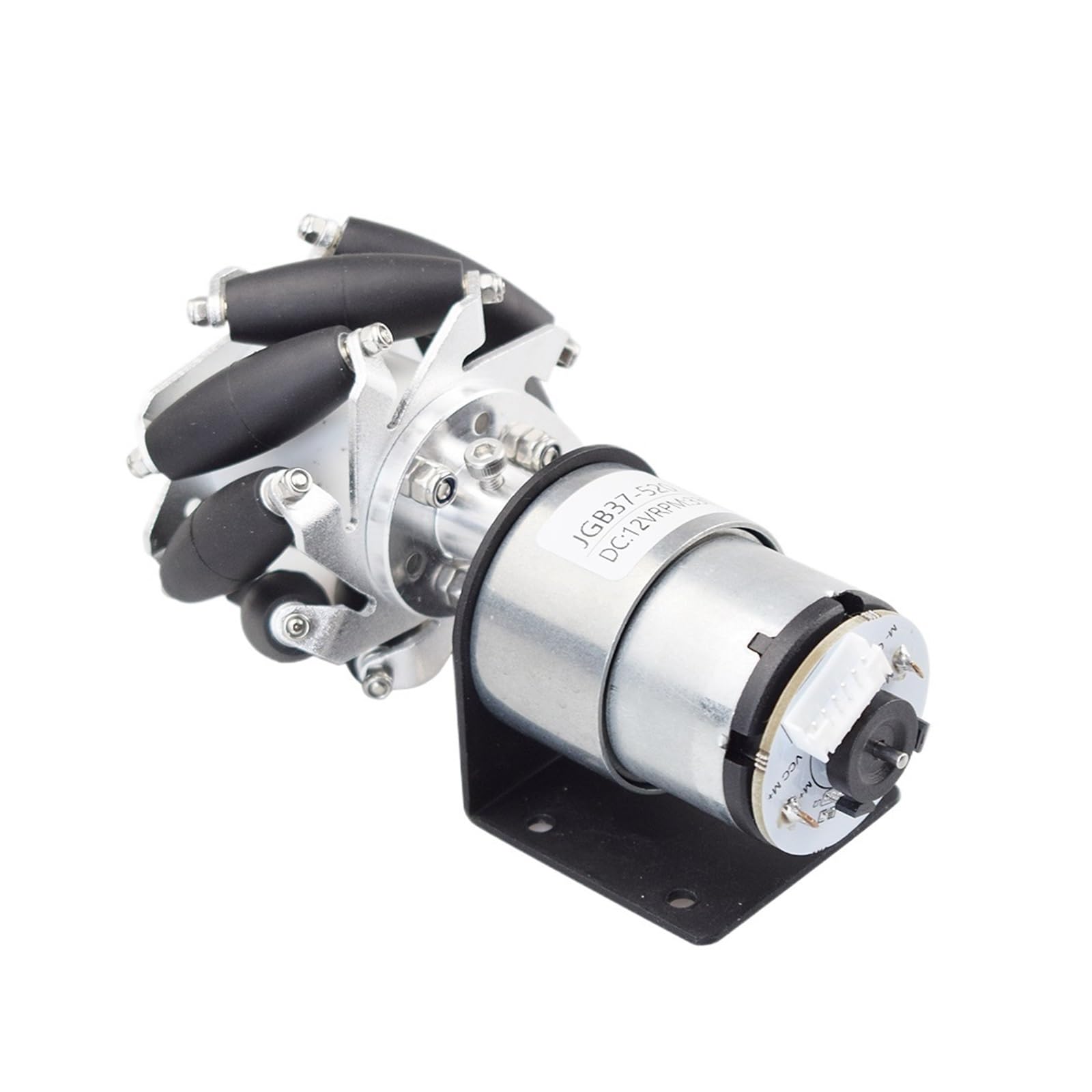 Juego de 4 Ruedas Mecanum de Metal de 60 mm con Motor codificador de 12 V for Robot RC Ado RPie, Coche, Juguete de Vapor