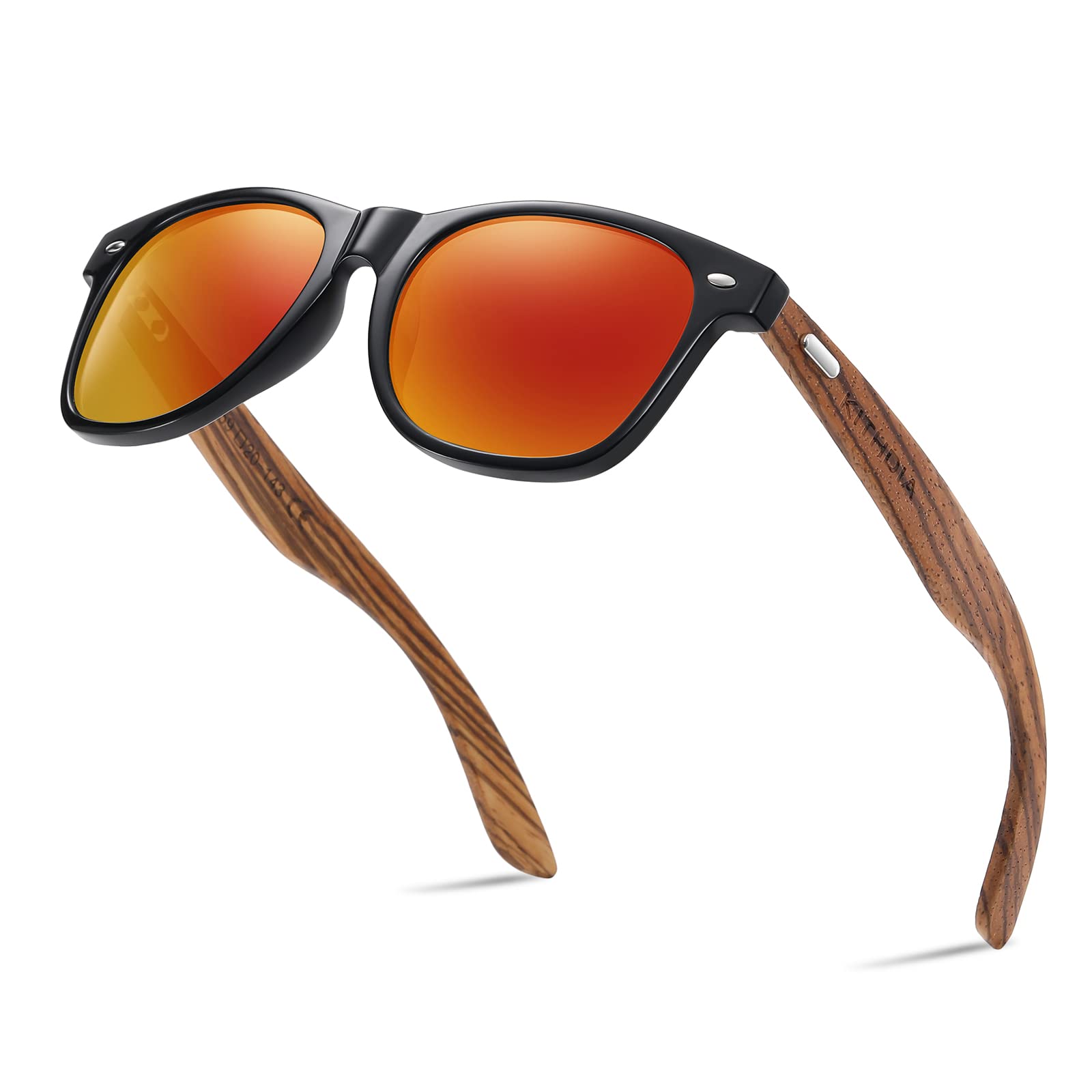 KITHDIA Gafas De Sol De Madera Polarizadas Mujer Hombres Protección Contra Rayos Ultravioleta Marco De Bambú Gafas De Sol S5505