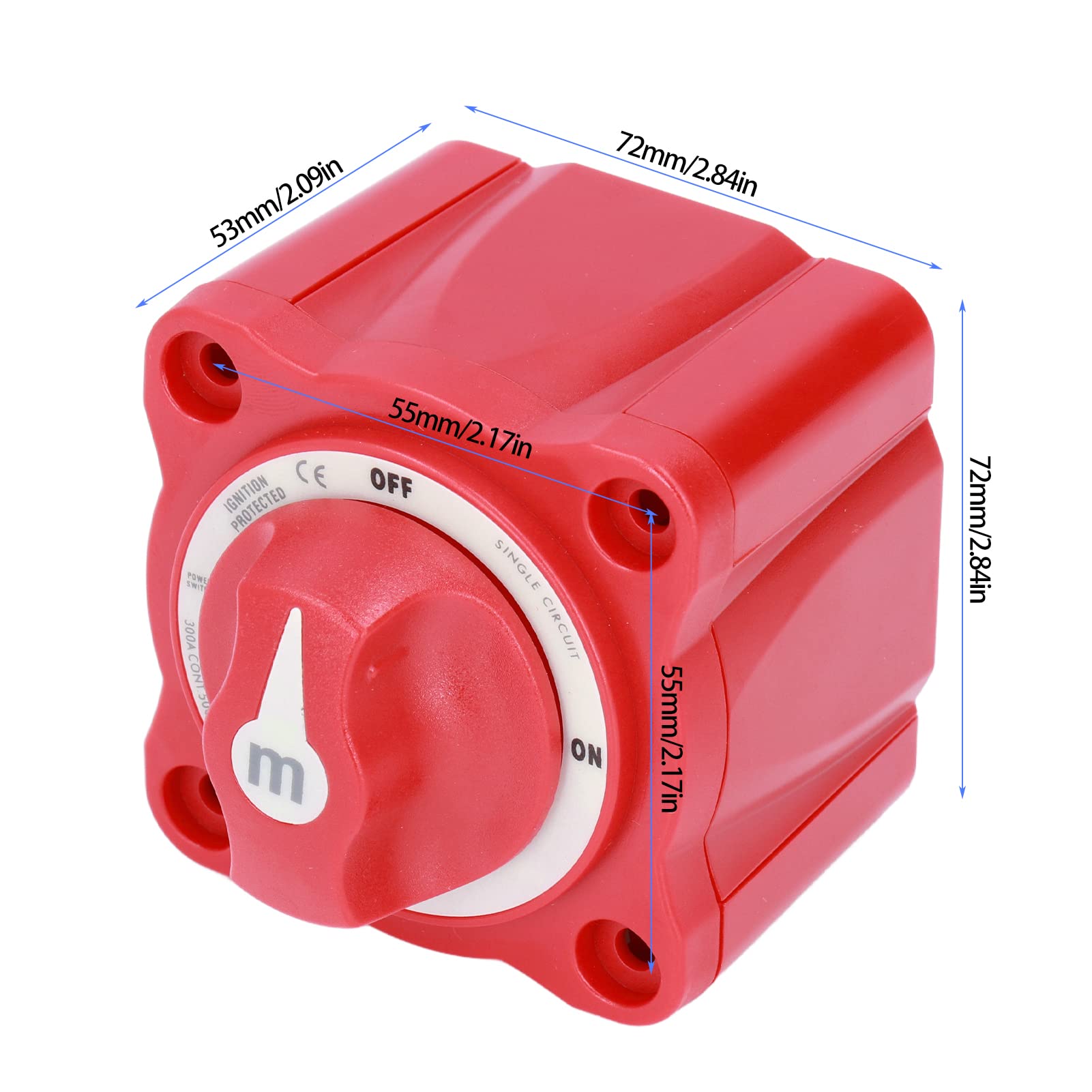 Interruttore della Batteria Scollegamento Batteria 300A Kill Switch ON/OFF Isolatore di Alimentazione a Circuito Singolo IP66 Accessorio Impermeabile per Rimorchio per Camion Auto Barca Marina RV