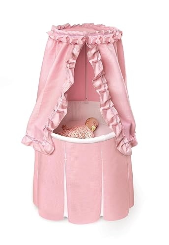 Miniatura 2 de Cuna de bebé Badger Basket redonda tipo emperatriz, Tradicional, RosadoBlanco