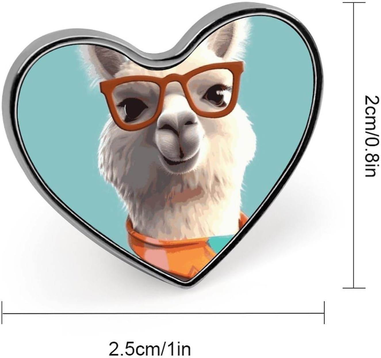 Funny Cartoon Llama Badges Heart with Button Design, Personalized Picture Pin Brooches, Heart Badge Holders for Decorate Hat Shirt Clothing Bag Accessories image 3