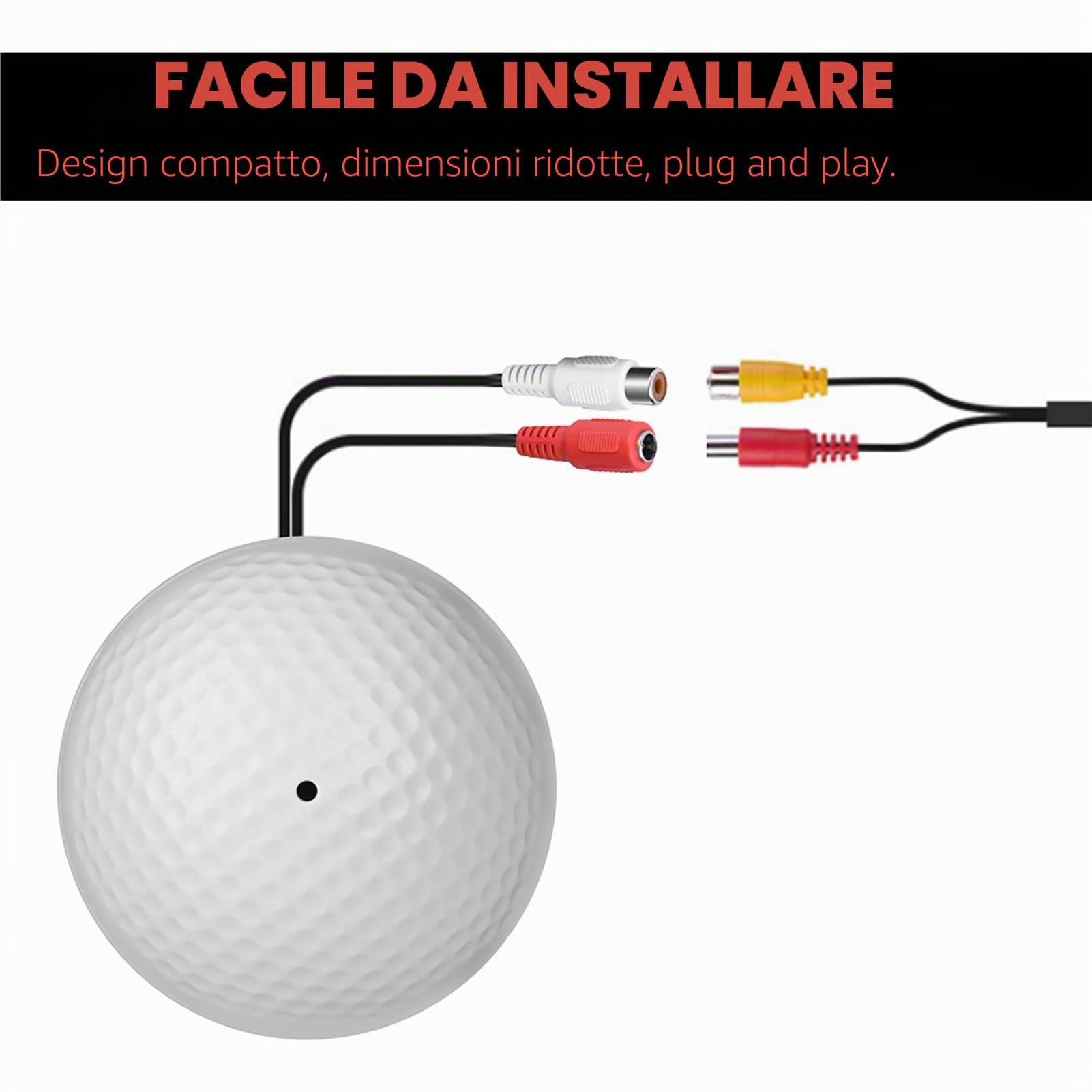 Joyzan Dispositivo Pickup Audio Microfono, Microfono Audio Pickup Alta Sensibilità Amplificato 100 Metri Quadrati Ampia Gamma di Monitoraggio Registratore Vita per Telecamere Sicurezza CCTV