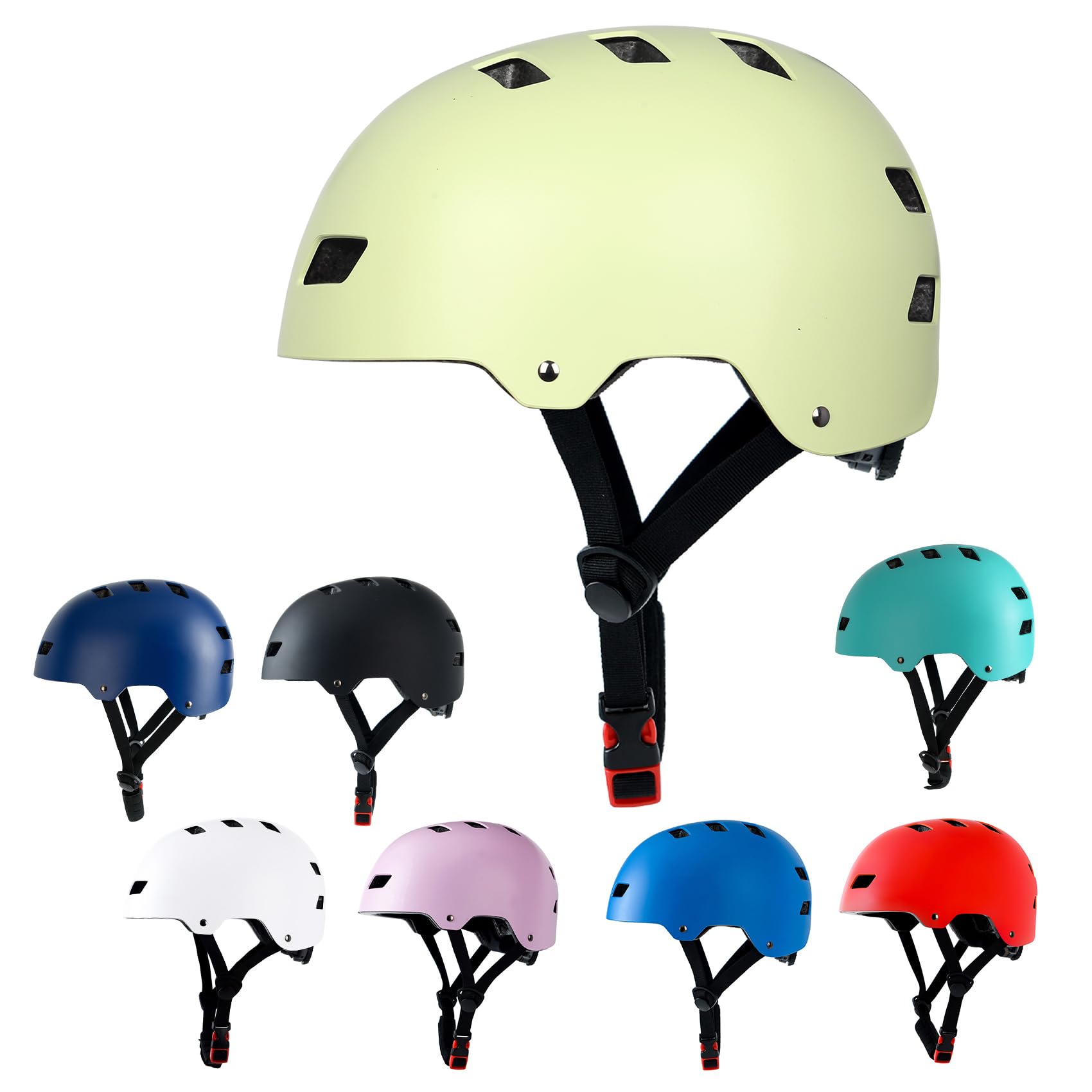 Bike Helmet 3 Sizes for Teenager Kids Youth Adults,Bavilk Skateboard Helmet Adjustable Multi-Sport Bicycle Cycling Scooter Roller Skate Inline Skating