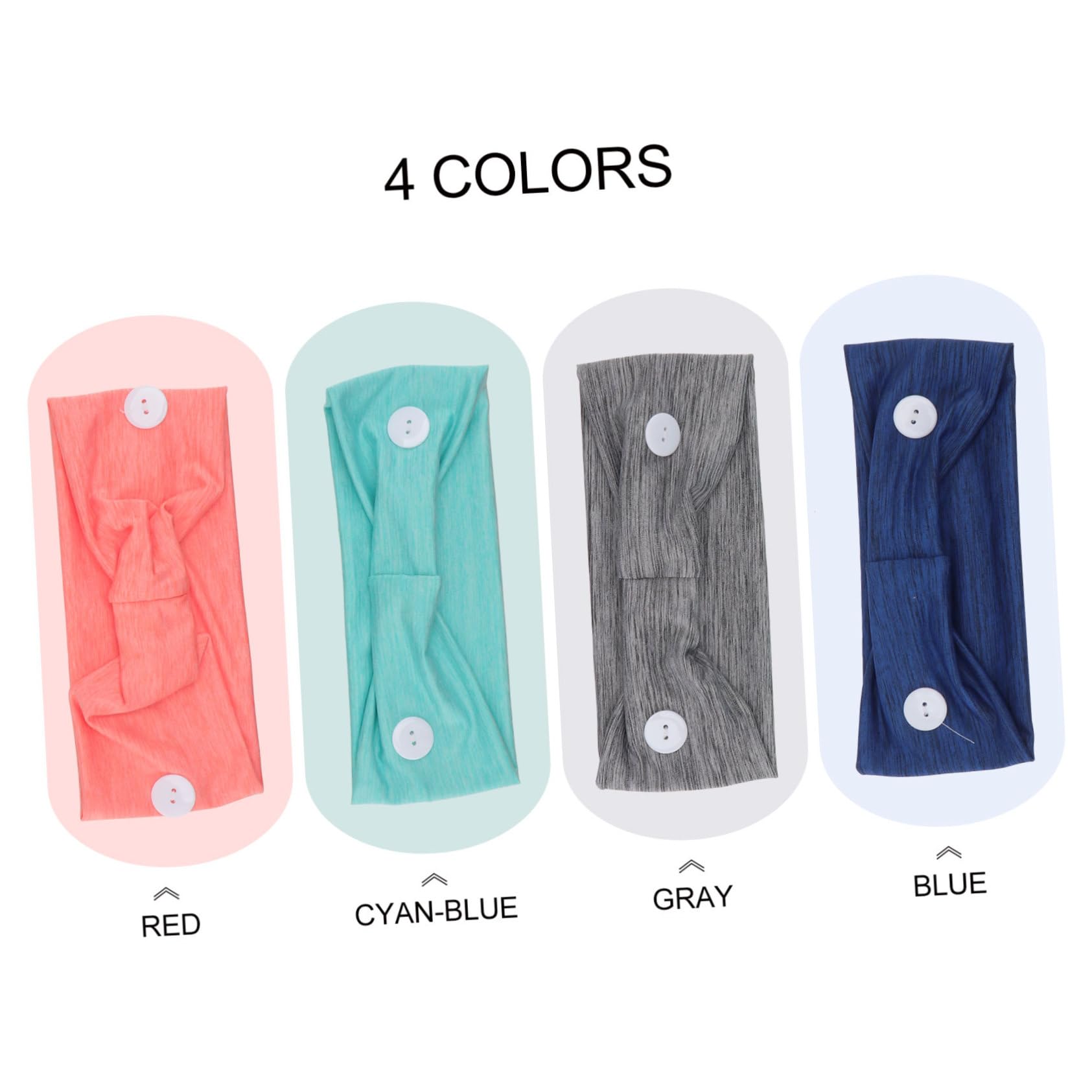DOITOOL 12pièces Bandeau Élastique Avec Boutons Pour Turban De Auditive Bandeau De Sport Absorbant La Sueur Wraps De Yoga Pour Femmes Et Filles Pour Et