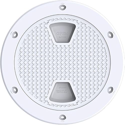 Miniatura 1 de SEA FLO Escotilla de inspección antideslizante circular blanca de 4 a 8 pulgadas con cubierta desmontable