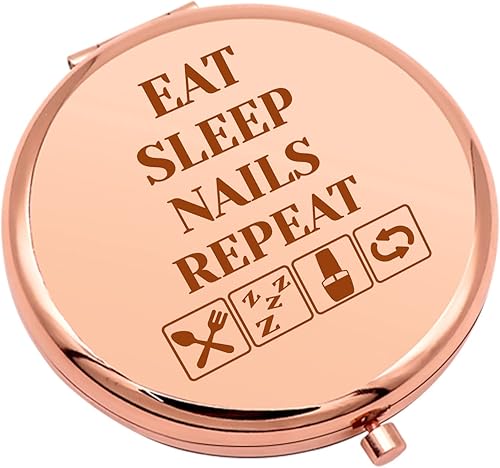 Regalos de artista de uñas para mujeres, regalos para estilista de uñas, espejo de maquillaje compacto para tecnología de uñas, jefe de uñas,