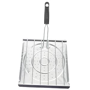 Parrilla Tostadora De Acero Inoxidable Para Estufa De Camping, Rejilla Perforada Con Mango De Plástico Plegable, Sin Recubrimiento Químico, Adecuado Para Asar Pan, Pescado y Carne Exterior