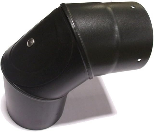 5 inch 90 Degree Black Flue Elbow with Door