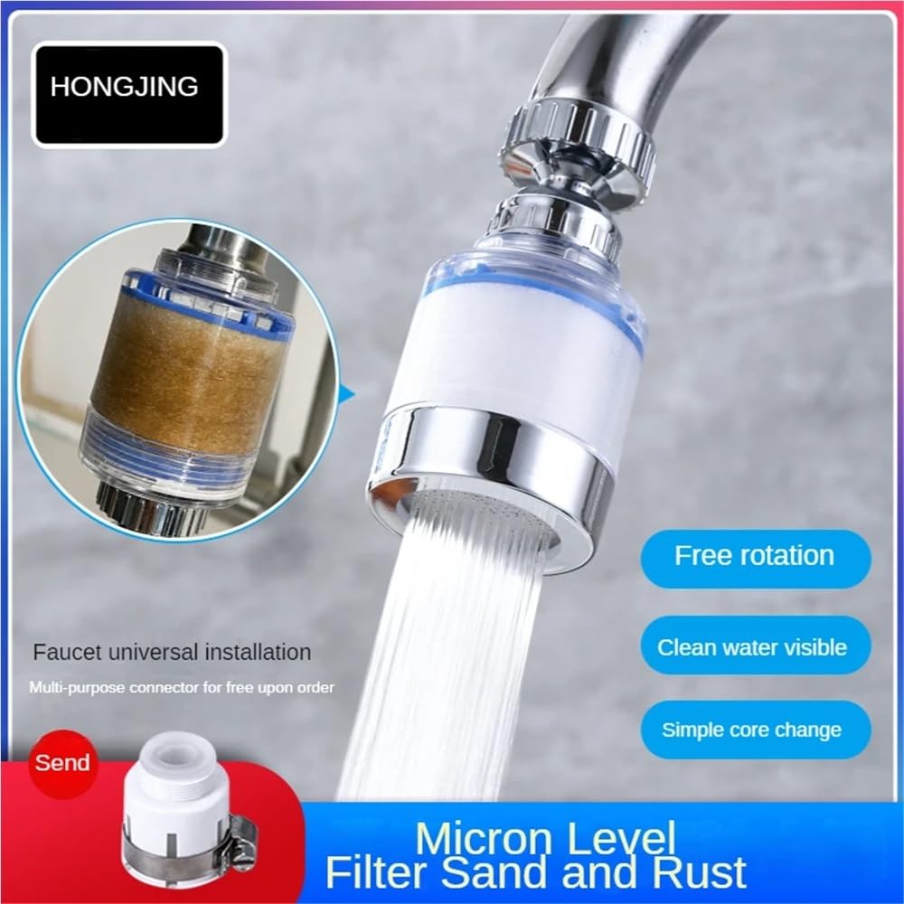 Universeller Wasserhahnfilter, spritzwassergeschützter Duschkopf-Wasserreiniger, Küchenarmatur-Verlängerung (5er-Pack) – Erhöht den Wasserdurchfluss, verbessert die Filtration, EIN