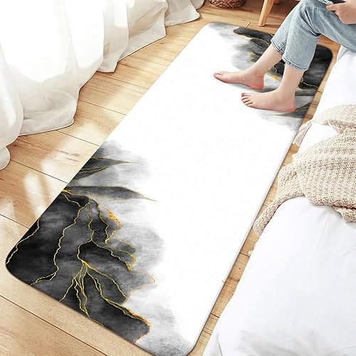 Miniatura 35 de Tapete de baño de mármol verde y dorado para baño, esmeralda oscuro, salvia, cazador, verde oliva, antideslizante, moderno, dorado, accesorios