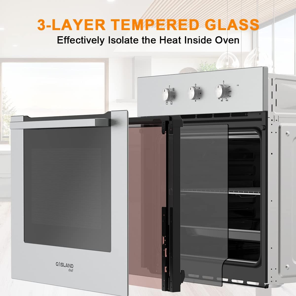 GASLAND 30 inch Electric Wall Oven, Gasland Built-in 8 Cooking Function Single Ovens with Self-cleaning Convection Fan Touch Control, Stainless Steel