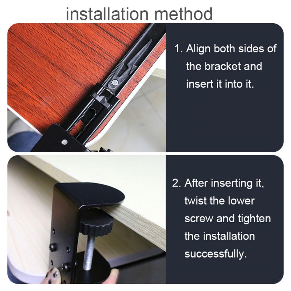 Vassoio per tastiera sotto la scrivania, piccolo cassetto estraibile per tastiera con morsetto a C, piattaforma scorrevole per casa e ufficio, accessorio per computer salvaspazio, design ergonomico