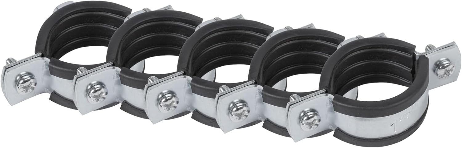 Repa Market 1" Inch Pack of 5 Adjustable Split Ring Pipe Hanger Clamp – Heavy-Duty Pipe Bracket Support – Adjustable Clamps for Plumbing & HVAC – Screw Clamps Fit Copper, PVC, Steel Pipes