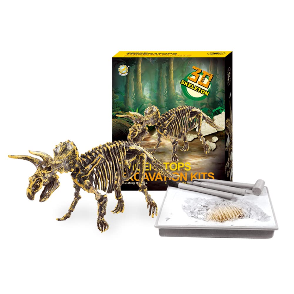 Sm Little Sun Dinosaur Fossil Digging Kit for Kids and Adult, STEM Science Jurassic Park Dino Dig Paleontology Archeology Enthusiasts, Realistic Up Dinosaurs Skeleton Set Educational Toys