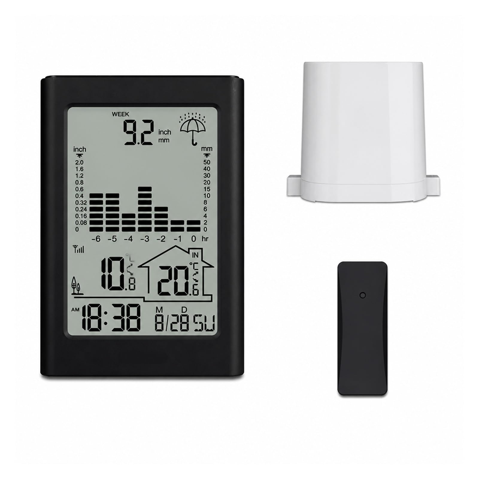Deszczomierz, Bezprzewodowa Cyfrowa Stacja Pogodowa LCD Z Miernikiem Deszczu(BLACK)