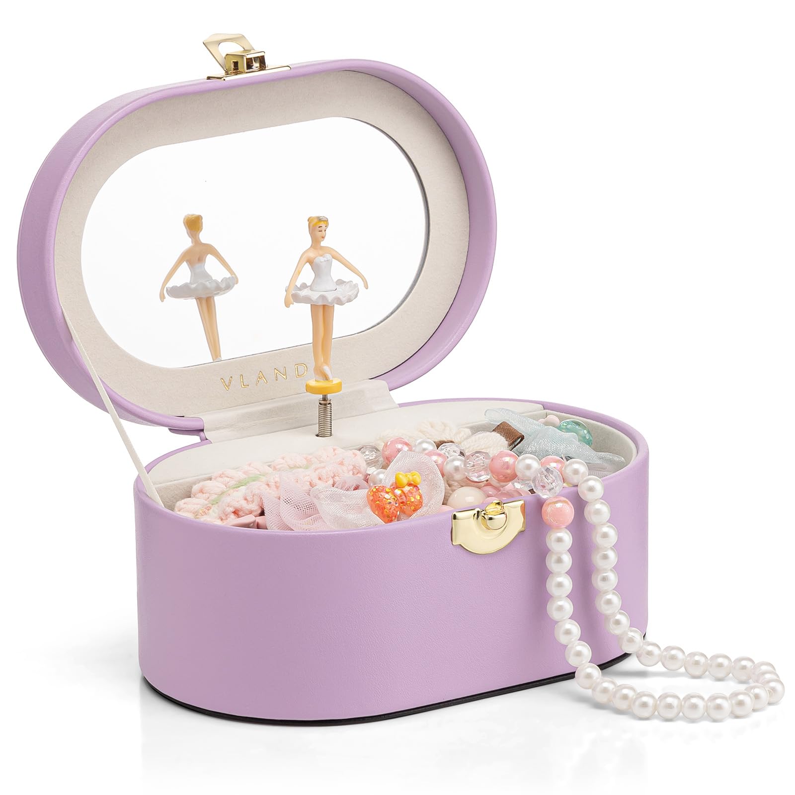 VLANDO Kids Jewellery Box, Girls Jewellery Box with Ballerina, Music Box for Children, Birthday Gift for Ages 4 5 6 7 8-12 Year Old (Purple) — image 1