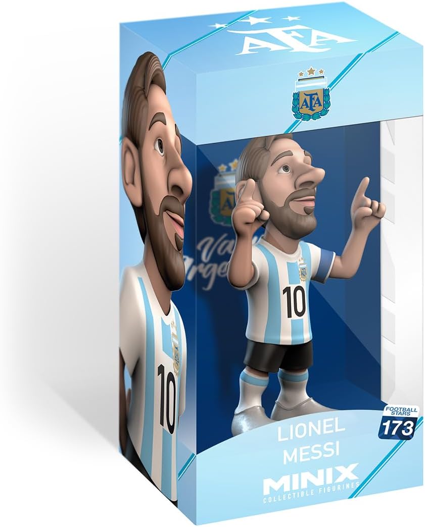  MINIX Lionel Messi Argentina 12cm Figure - Collectible Messi Figure Sports Football Icon Range for Fans 