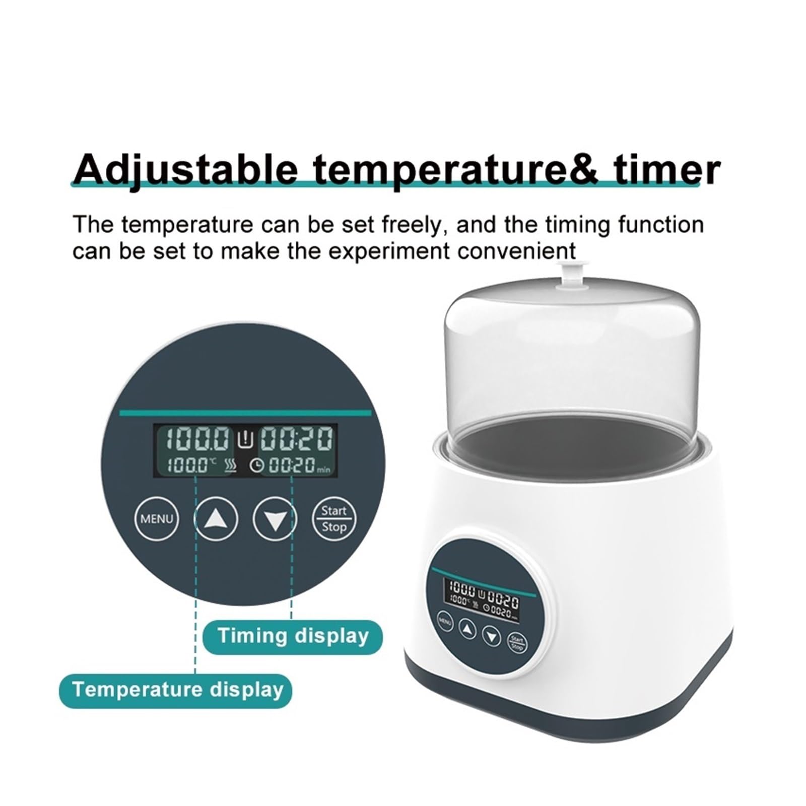 Łaźnia Wodna Laboratoryjna, Stała Temperatura, Cyfrowy Wyświetlacz, Grzałka, Termostat, Zbiornik, Zabezpieczenie Przed Suchym Paleniem, 100℃, 2 L Wydajne Ogrzewanie(WB-2S)