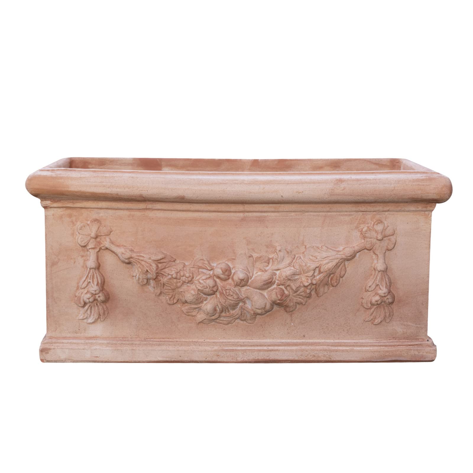 Biscottini Fioriera da esterno 80x36x37 cm | Vaso terracotta Made in Italy | Fioriere da esterno grandi artigianali