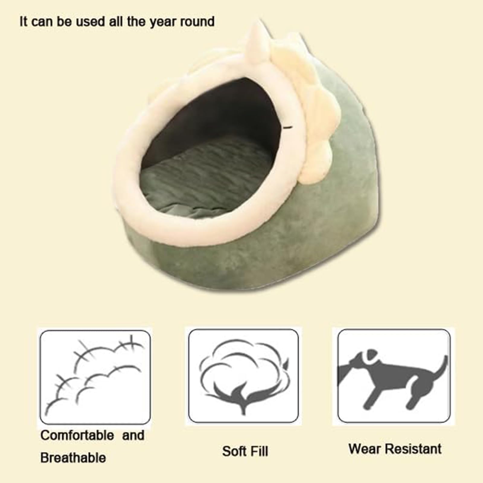 لينجي سرير قطط، سرير قطط شبه مغلق، بيت كهف للقطط، عش حيوانات أليفة دافئ داخلي، سرير للحيوانات الاليفة للقطط والكلاب الصغيرة التي يقل وزنها عن 5 كجم