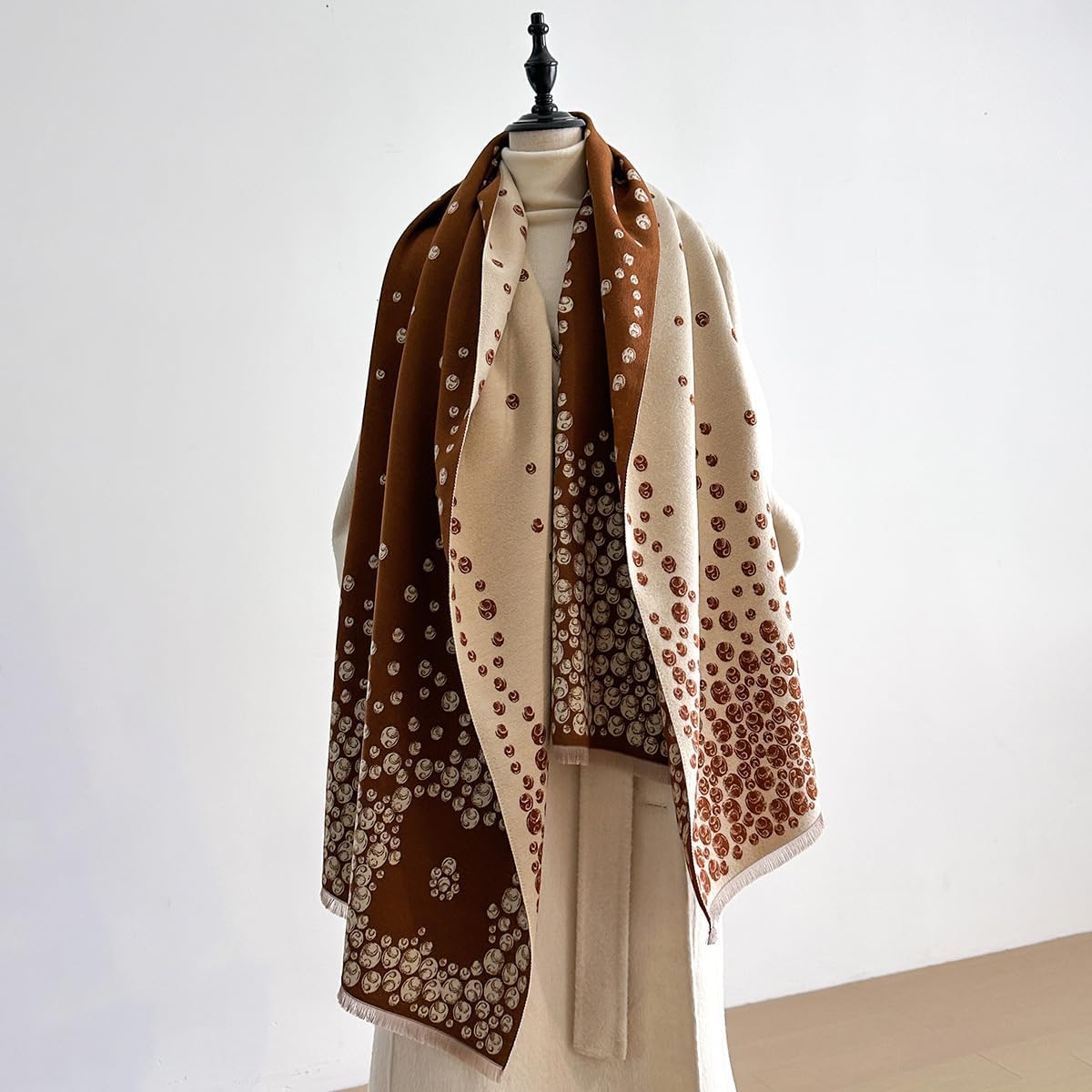 FairyCity Women's Soft pashmina Shawl Oversized Winter Warm blanket Scarf Long Cashmere Shawls Wraps Geometric patterns - Image 7