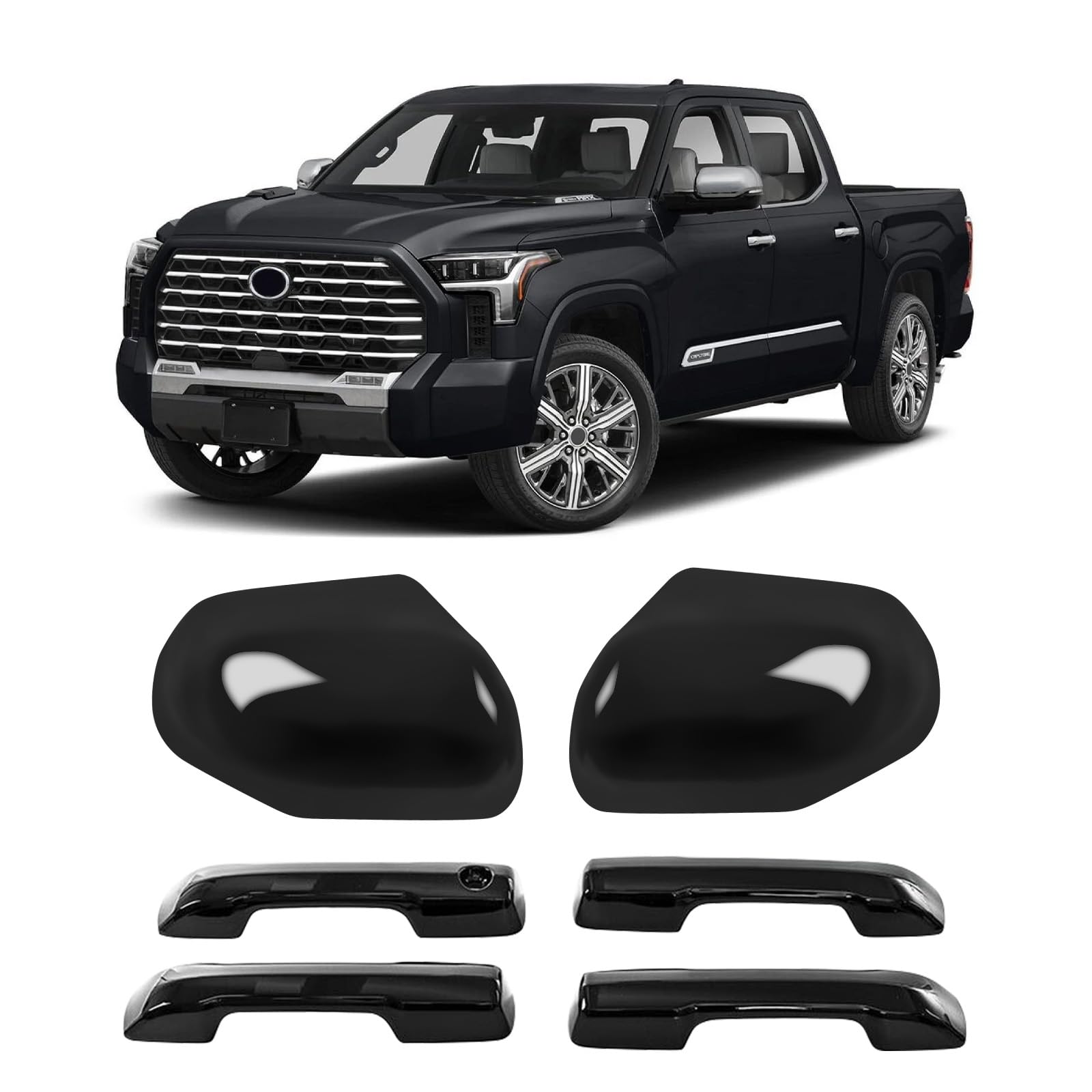 No Smart Key Sign 2022 Toyota Corolla Accessories Cool Black Mirror Covers & Handle Caps ...