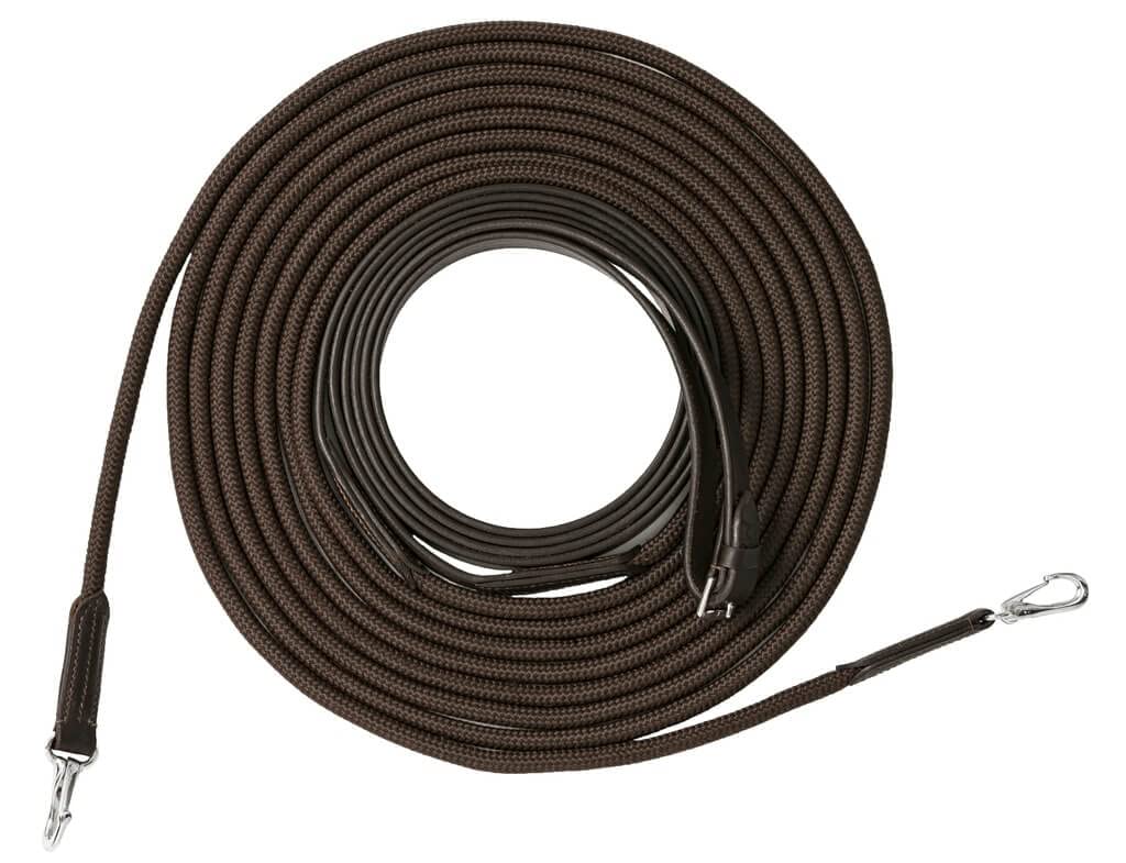 RIDING WORLD Larga riendas Cuero/Cuerda