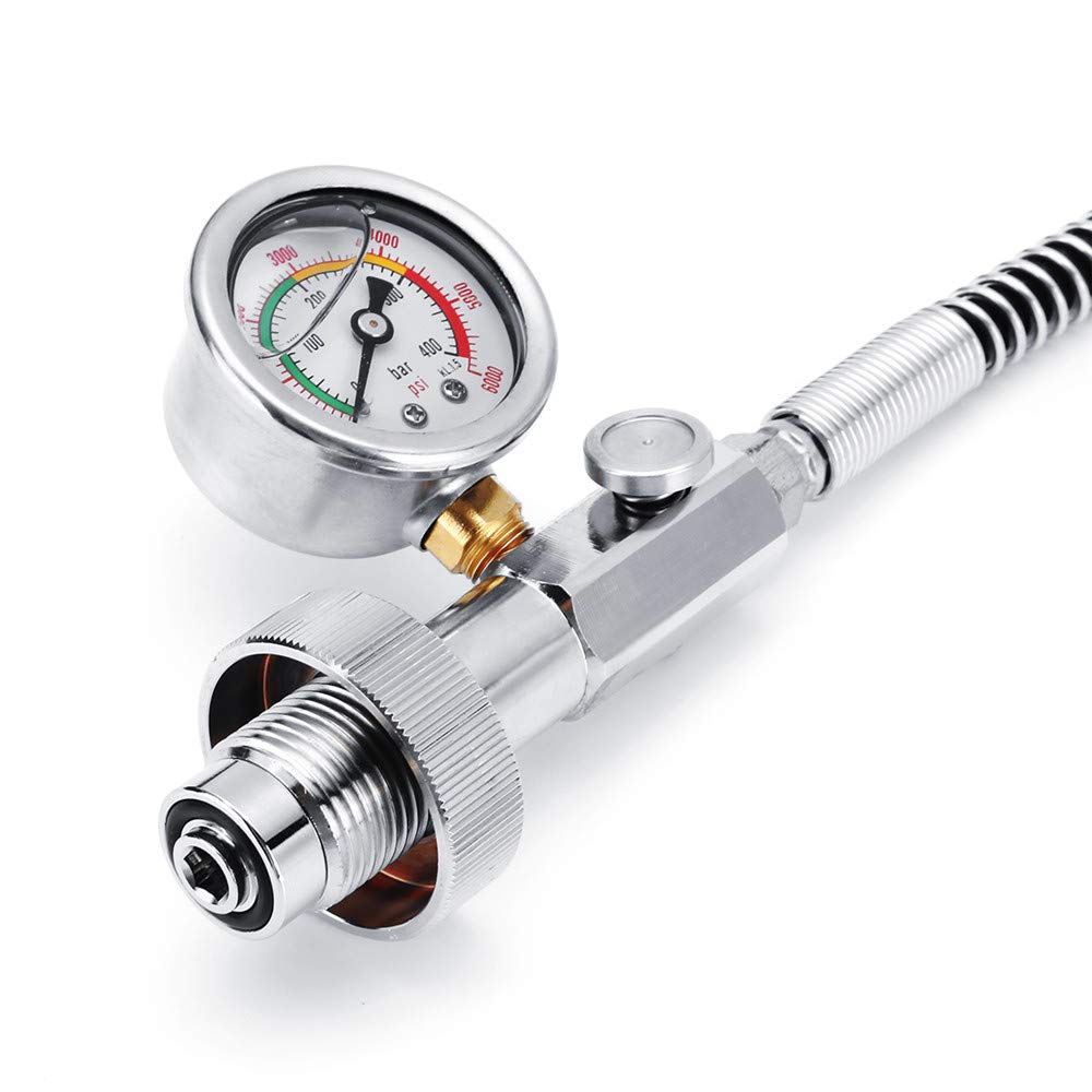 FEVERWORK 91 cm wypełnienie powietrzem ładowanie czarne węże z manometrem DIN 5/8 0~6000 PSI