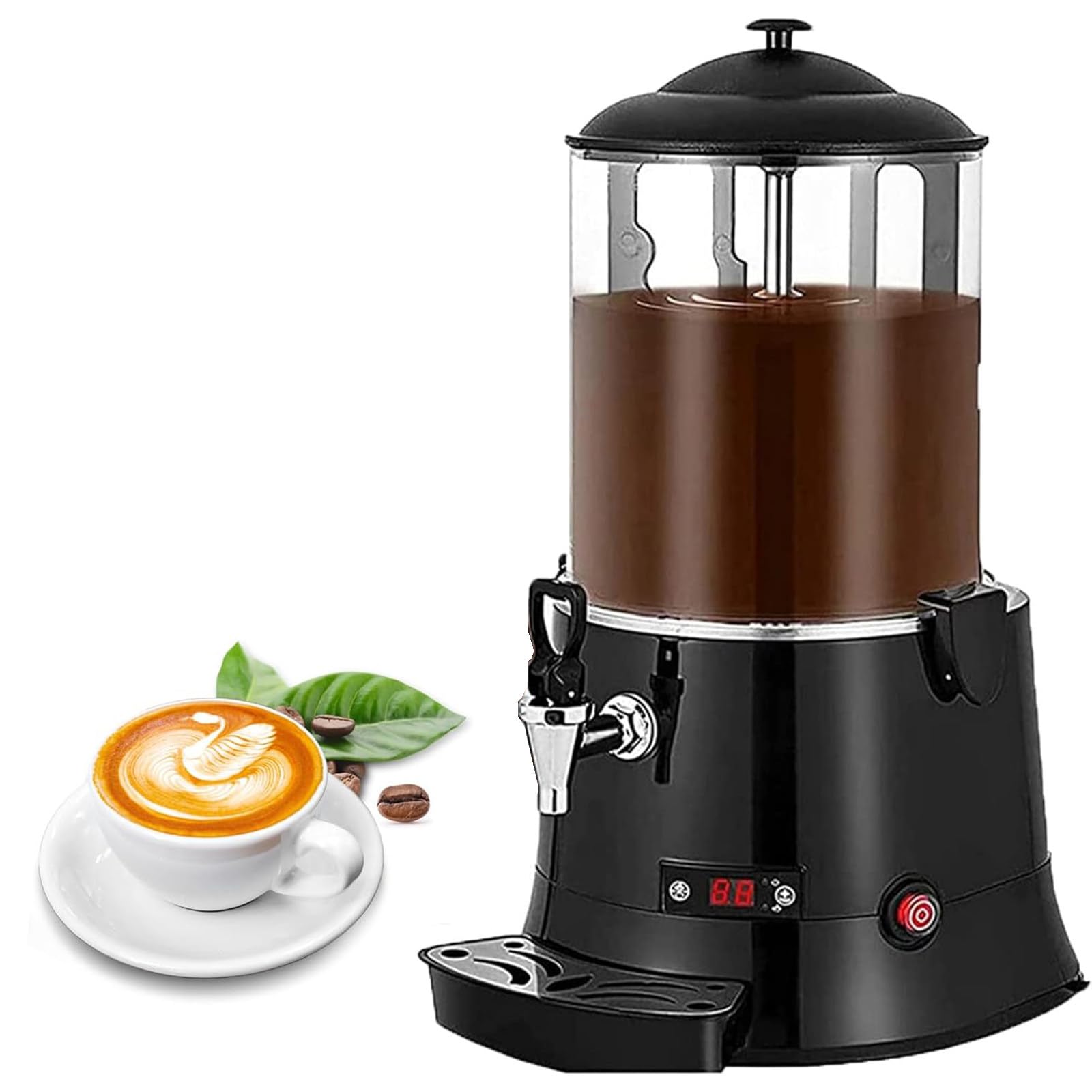 MYUYEE 10L Commercial Hot Chocolate Maker Machine, 400W Electric Hot Chocolate Machine,Chocolate Warmer,For Beverage Shops