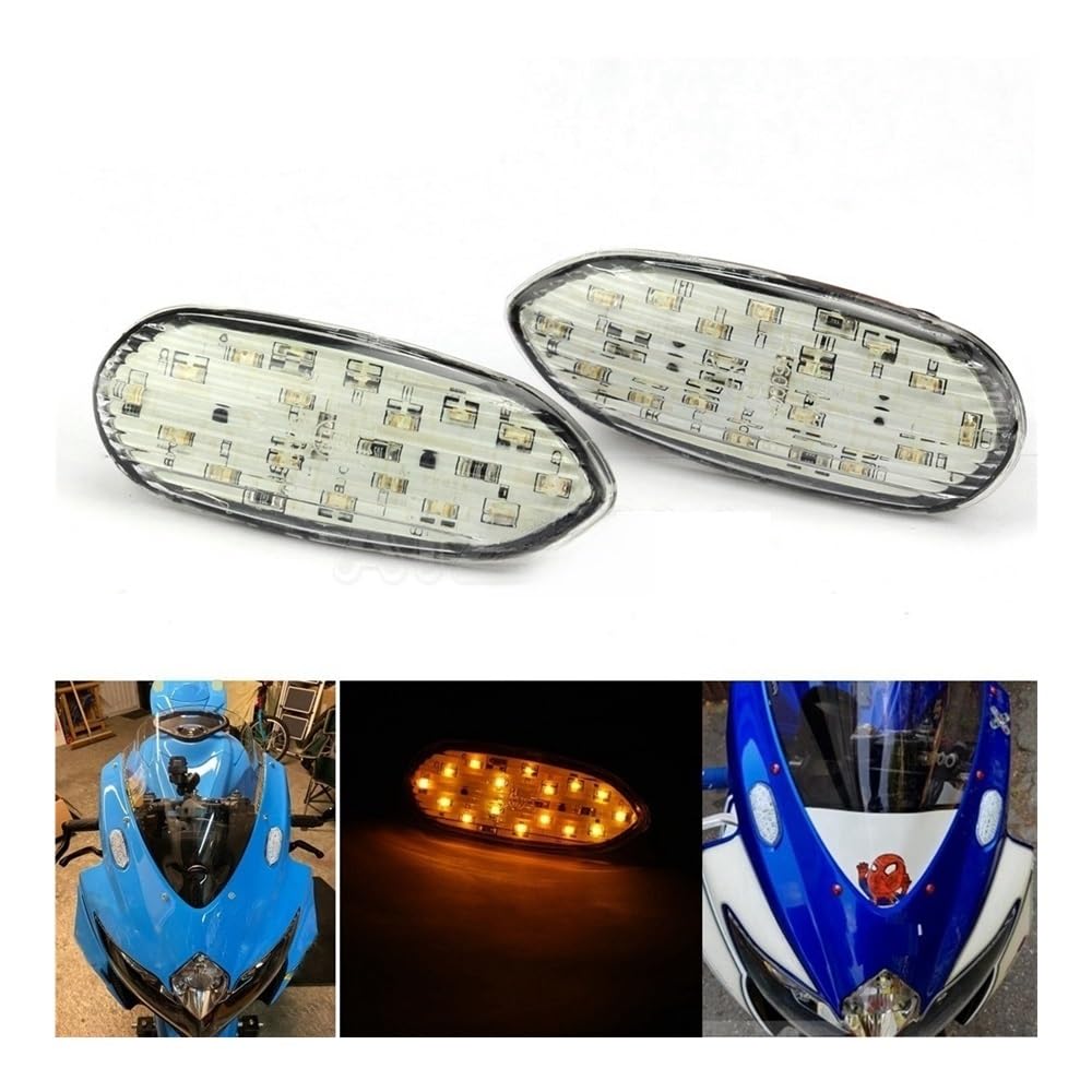 NTHREEAUTO Flush Mount Smoked LED Turn Signal Light, 12V Motorcycle Amber Indicators