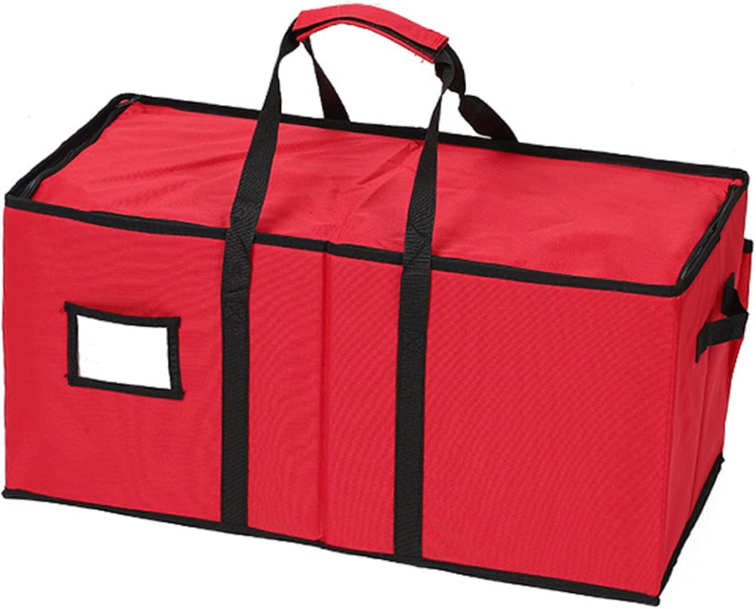 Christmas Decorations Christmas Ornament Storage Box with Dividers 24x12inch Ornament Storage Box Zippered Closure & Handle for Bauble Holiday Decorations Style 2