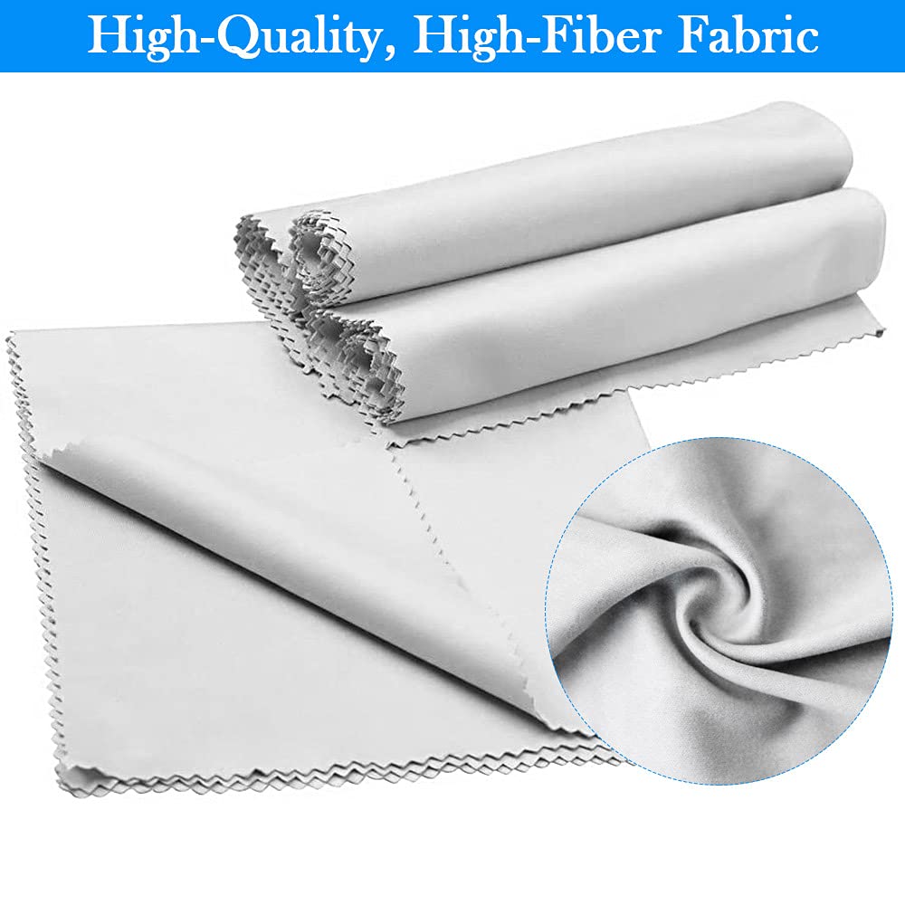 VCRANONR 10 Pezzi Panni di Pulizia in Microfibra 30*30cm Panni Occhiali da Vista Panno di Pulizia Riutilizzabile per Occhiali per Pulire Occhiali Lenti di Fotocamera Disco Laptop e Schermi LCD, Grigio