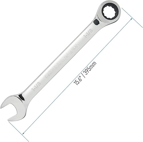 Miniatura 8 de FOCMKEAS Llave combinada de trinquete de 12 pulgada SAE 72 dientes, caja de trinquete de 12 puntos con extremo y extremo abierto, herramientas para