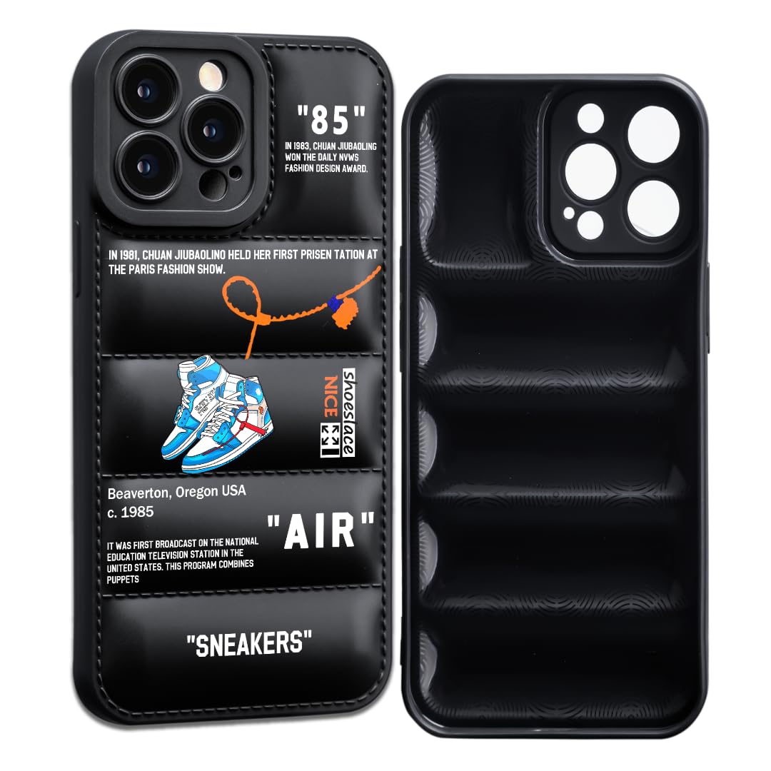 CHBSHENG Cool Cellular Phone Case for iPhone 13 Pro, for Boys and Men, Street Design, Aesthetic, Shockproof, Basketball Sneaker, Sports Designer Cases Compatible with iPhone 13 Pro, Black