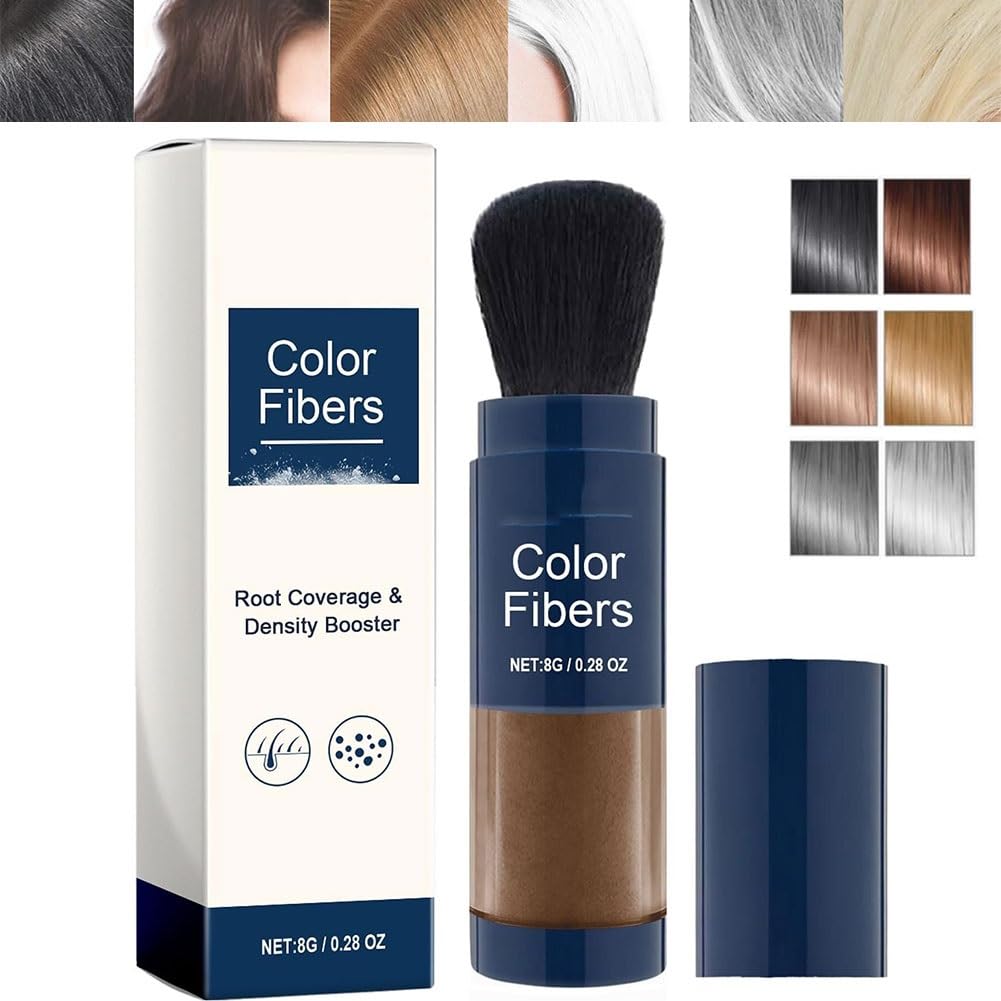 Supersize Color Fibers with Refill Set, Colored Hair Thickener with Brush, Temporary Hair Color for Root with Hair Thickening Fibers for Women Men (Color : Dark brown)