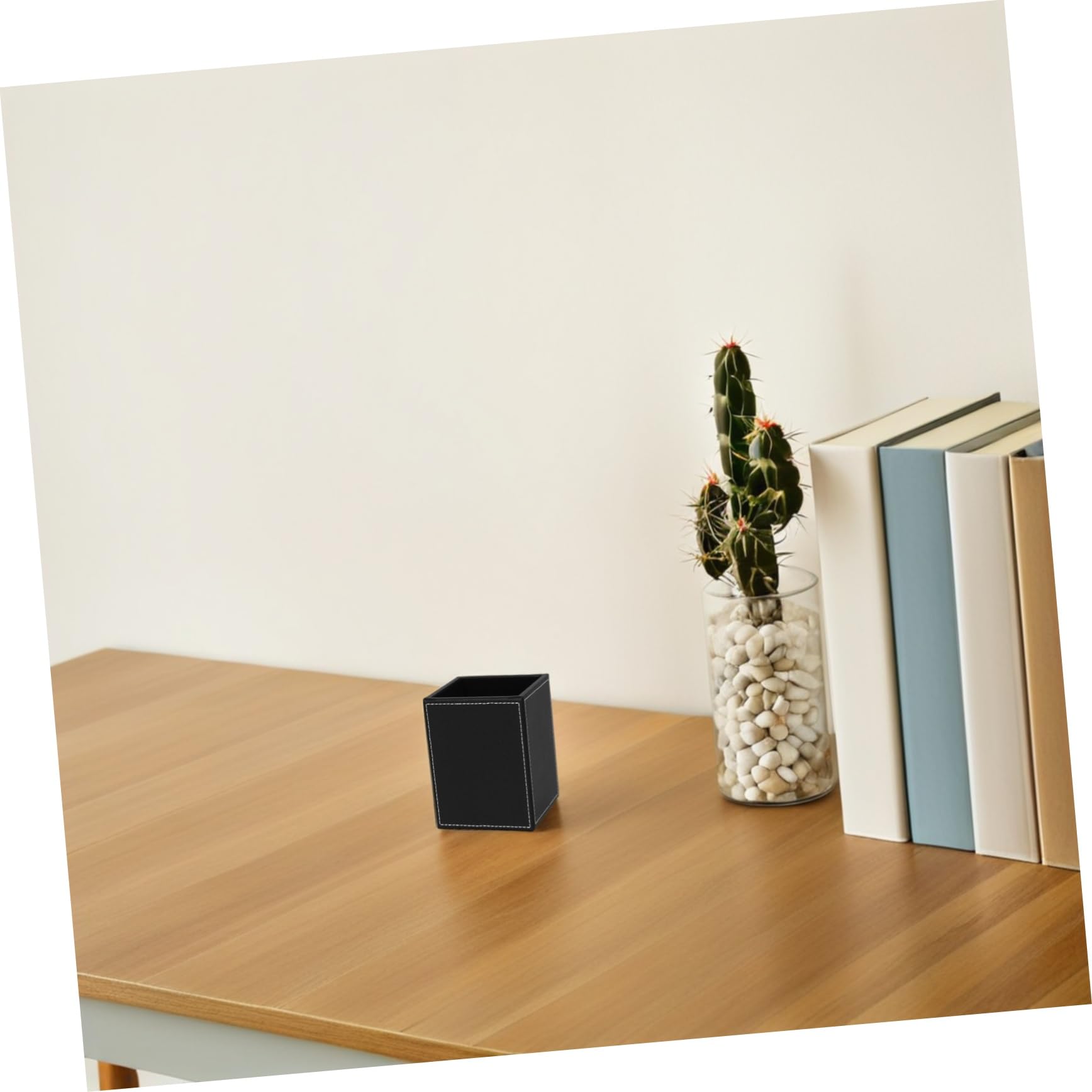 Caja de Almacenamiento de Papelería Cuadrada Pu 2piezas, Minimalista