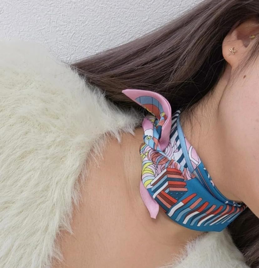 Elegant skinny Scarves for Women Holiday Gift Idea for Her Luxury Silky Ribbon for Purse Handle, Hair&Neck Fashion Accessory - Image 3