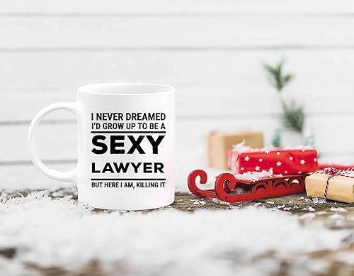 Miniatura 3 de Taza de café con diseño de abogado de Dreamed Grow Up Sexy Lawyer Lawyer Law Taza de café – Secretario Paralegal Tribunal Juez Defensor Defensor