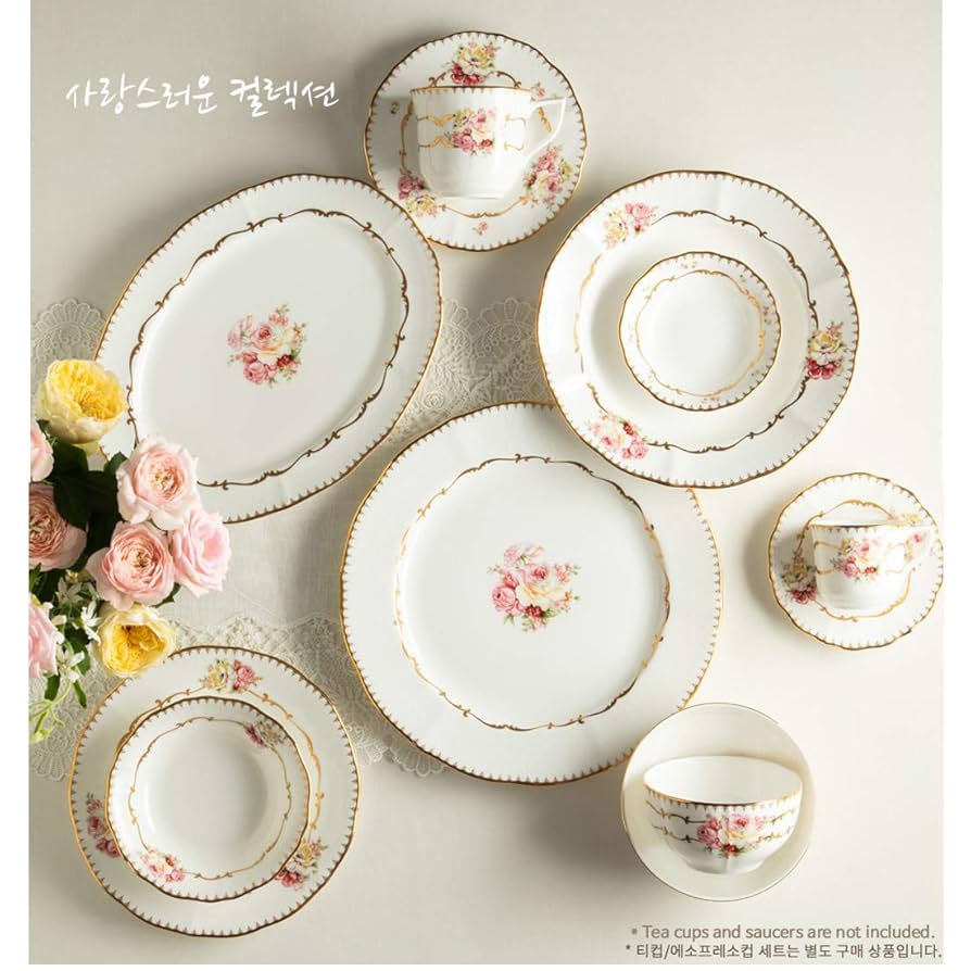 HANKOOK 食器セット Amazon.com | Hankook Chinaware 한국도자기 Flamor Rose Clara