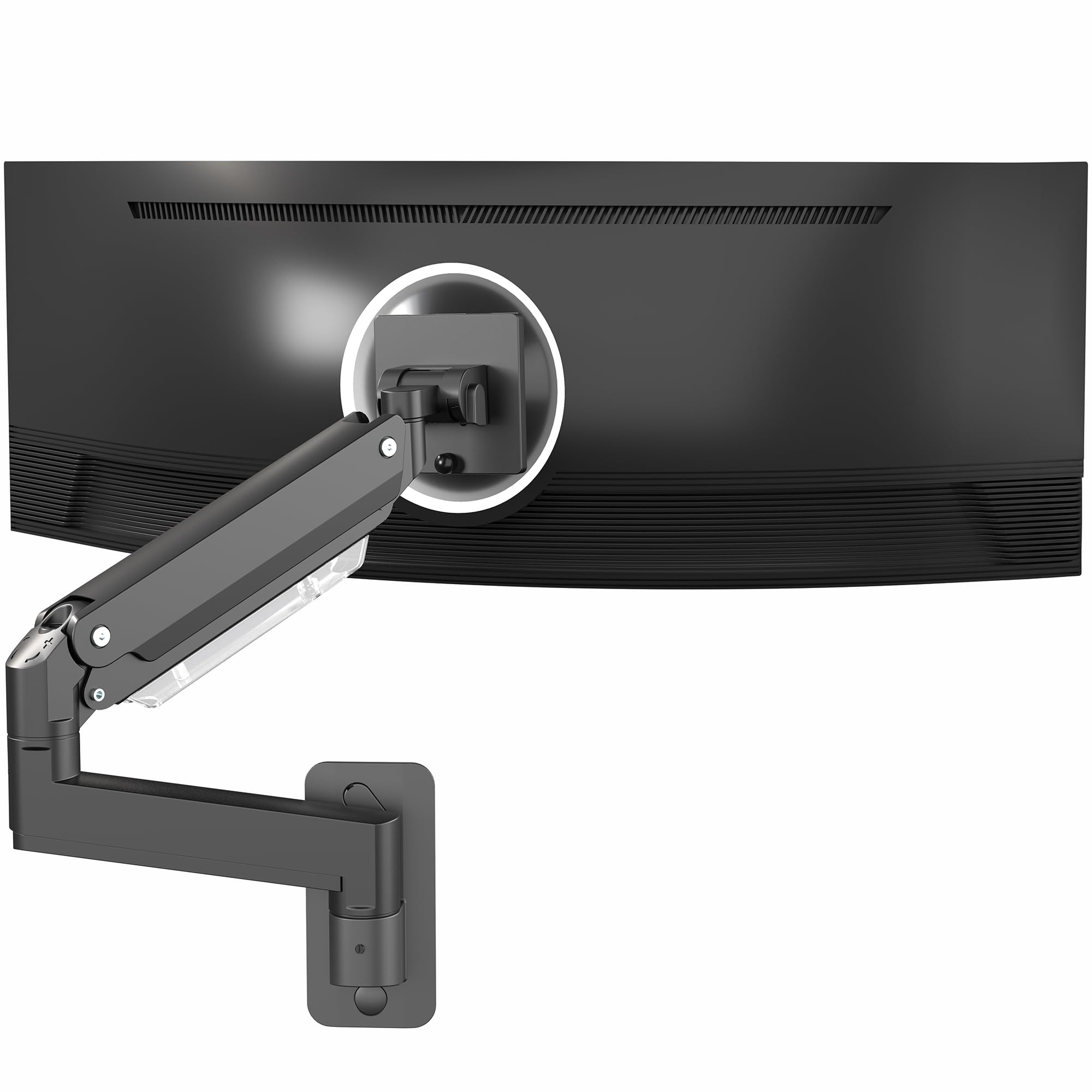 VIVO Premium Aluminum Heavy Duty Monitor Arm for Ultrawide Screens up to 49 inches and 44 lbs, Single Wall Mount, Pneumatic Height, Max VESA 100x100, Black, MOUNT-V101G1