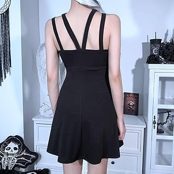 ZKRZ Gothic Sexy Hollow Out Pentagram Dress Harajuku Bandage ZKRZ Gothic Sexy Hollow Out Pentagram Dress Harajuku Bandage