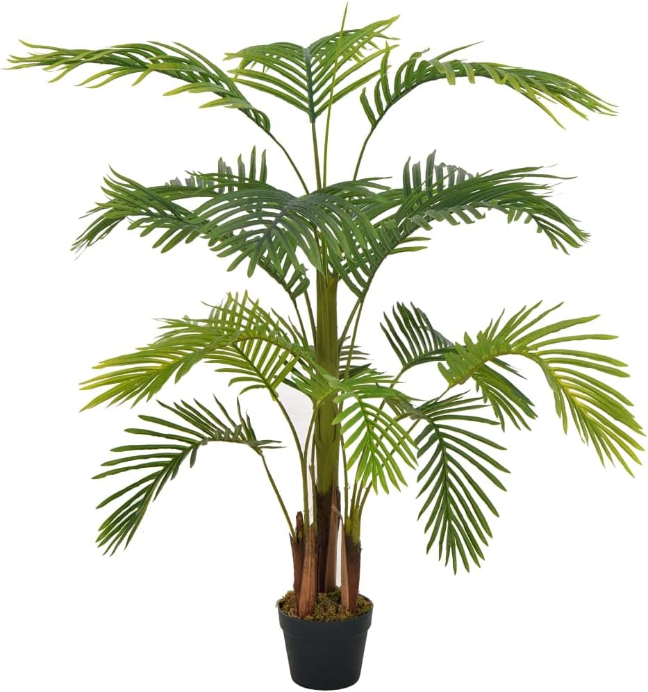 vidaXL 47.2" Artificial Plant Palm - Realistic Greenery Decoration for Home or Office - Comes with a Pot - Low Maintenance Indoor Plant
